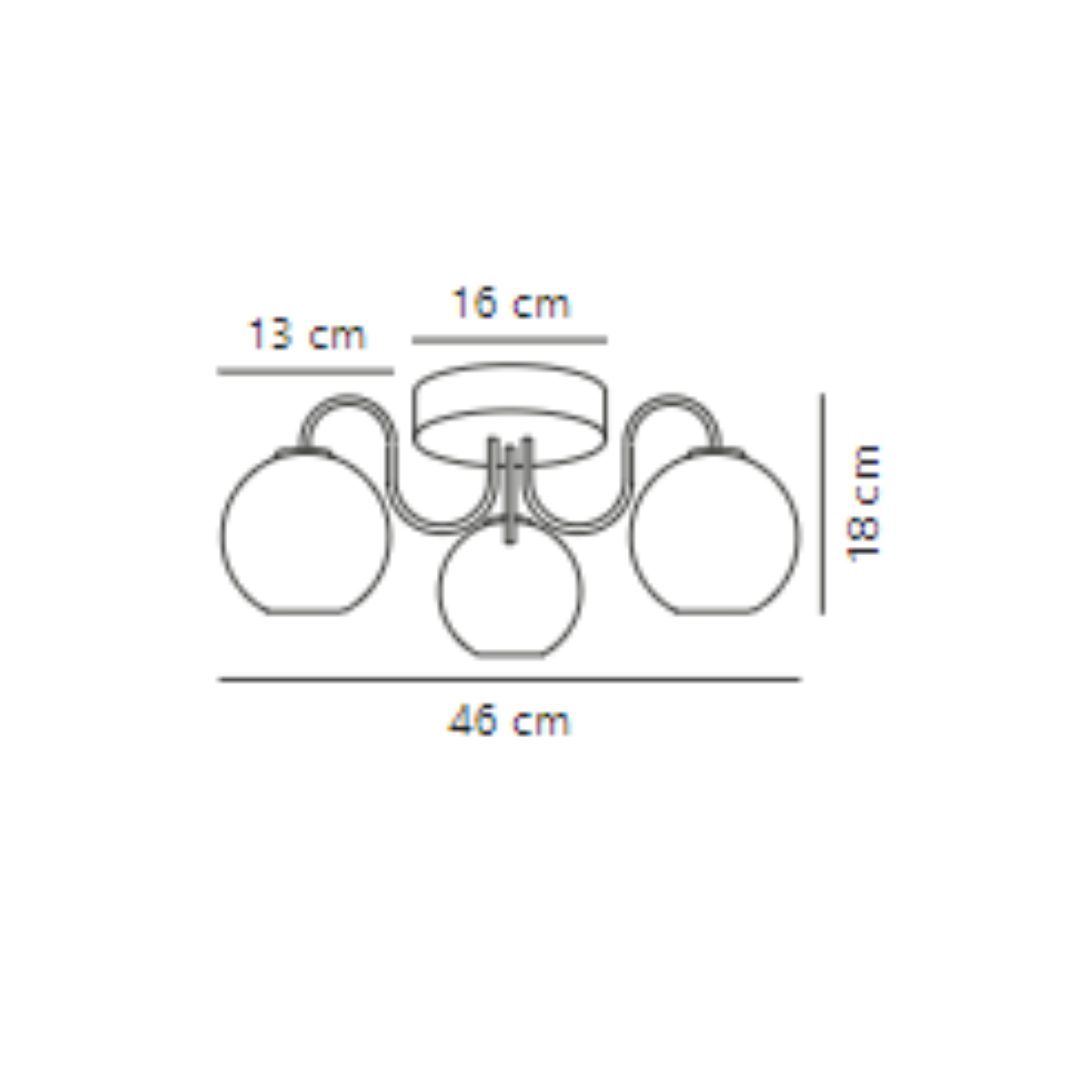 Klasyczna lampa sufitowa na złotym stelażu Franca 3