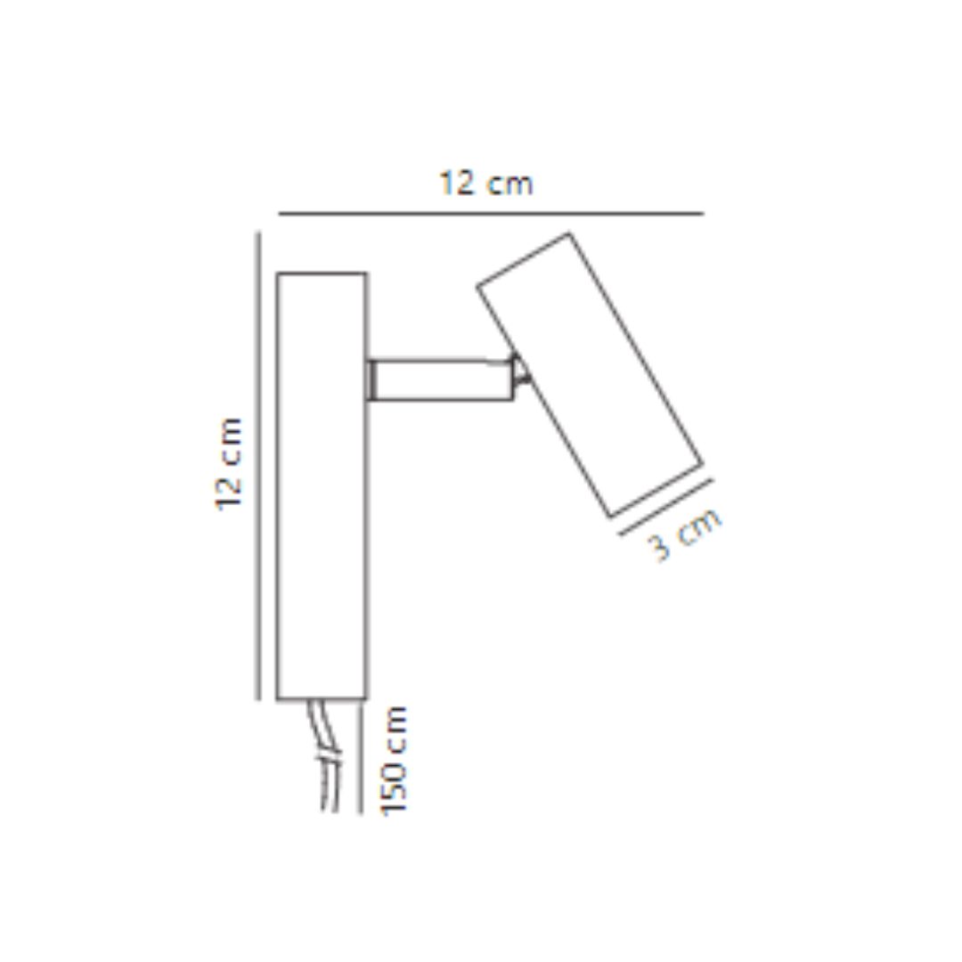 Kinkiet ścienny Omari do sypialni z włącznikiem