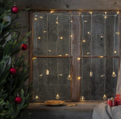 Zasilana bateryjnie kurtyna świąteczna LED 100 cm