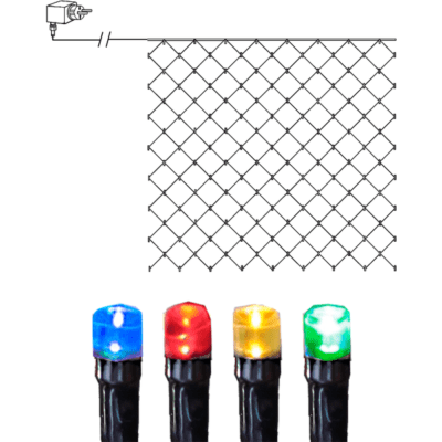 Siatka LED z kolorowymi światłami 300 cm