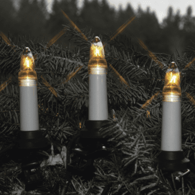 Zewnętrzne lampki choinkowe w typie świecy