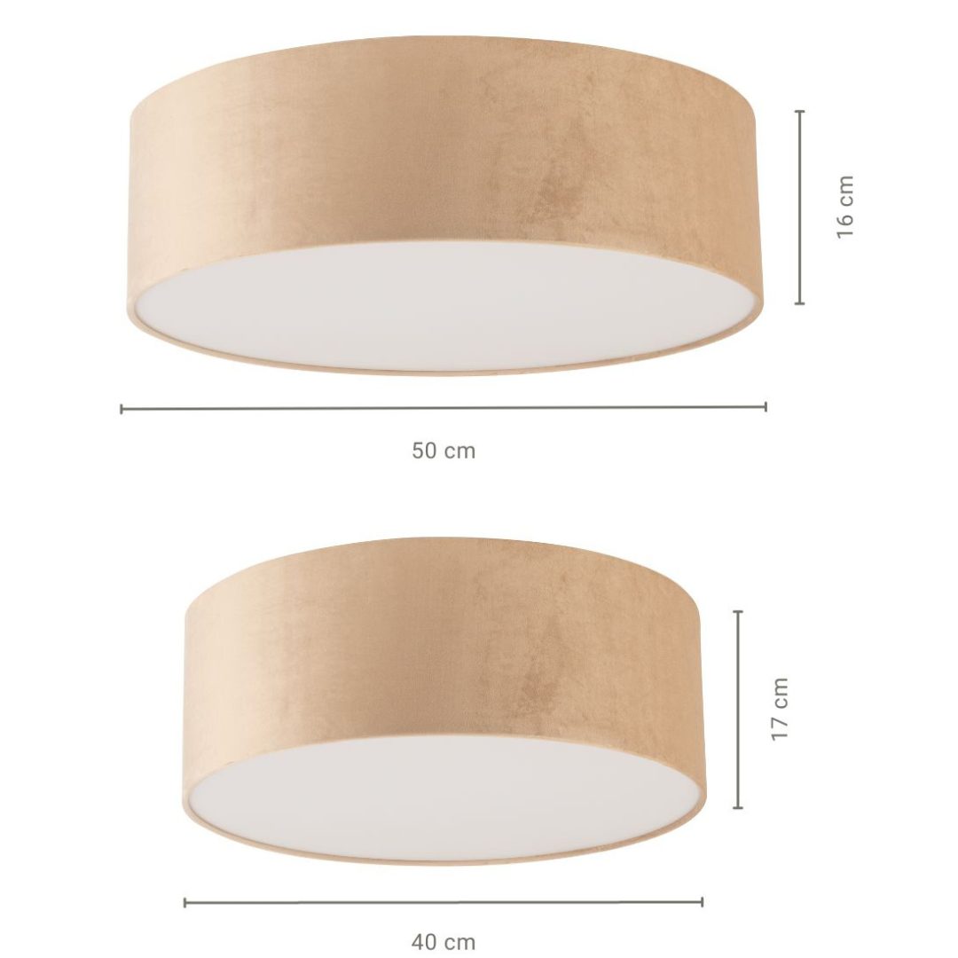 Prosta plafoniera sufitowa Silje w beżowym kolorze