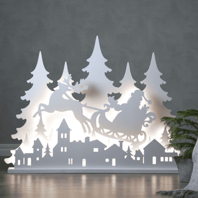 Podświetlana dekoracja świąteczna Zaprzęg Mikołaja