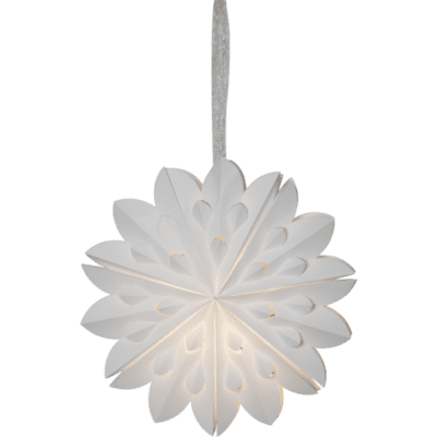 Świąteczna gwiazda ozdobna Hannah w białym kolorze