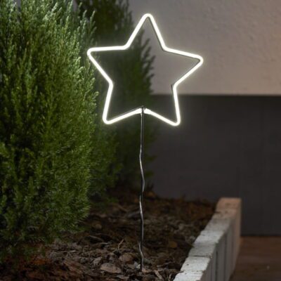 Ogrodowa gwiazda Neon na czarnym stelażu