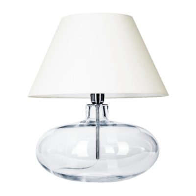 Klasyczna lampa stołowa Stockholm Transparent w białym kolorze