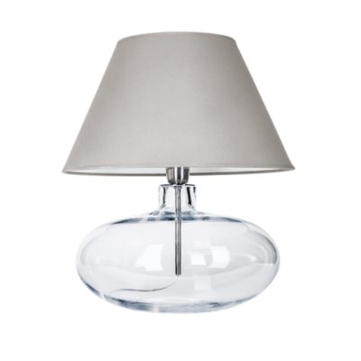 Stylowa lampa stołowa Stockholm Transparent z szarym abażurem
