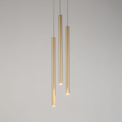 Złota lampa wisząca Icicle Ring 3 z trzema kloszami