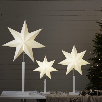 Star gwiazda ozdobna na białym stelażu