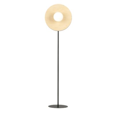 Czarna lampa podłogowa Naomi na czarnym stelażu