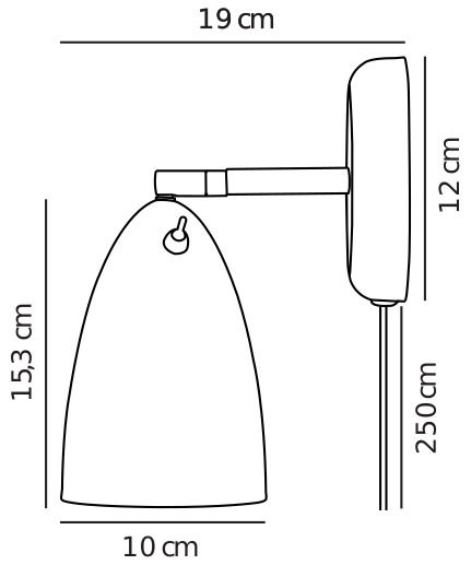 Kinkiet ścienny Nexus z kloszem w kształcie kopuły