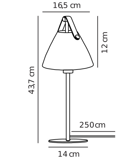 Lampa stołowa Strap ze szklanym kloszem