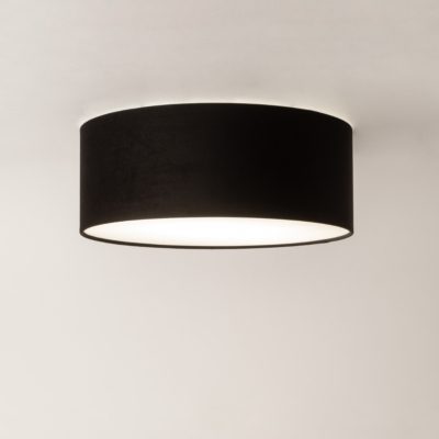 Welurowy plafon sufitowy Silje w klasycznej czerni