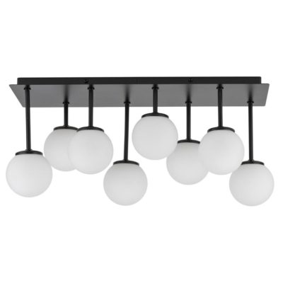 Czarno-biała lampa sufitowa Damazy Short 8