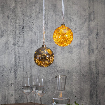 Złota bombka wisząca Miki Glow