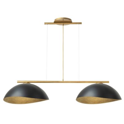 Szeroka lampa wisząca Anatola 2 ze złotymi elementami