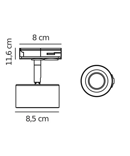 Reflektor w czarnym kolorze Clyde Link do szynoprzewodu