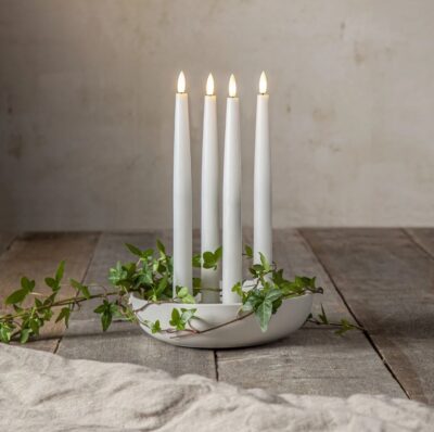 Zestaw 4x podłużna świeca woskowa LED