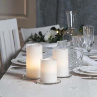 Zestaw 3x woskowa świeca LED na pilot