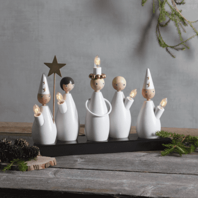 Sara Drewniany świecznik świąteczny