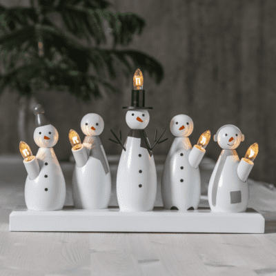 Świecznik świąteczny Abel z figurkami bałwanka