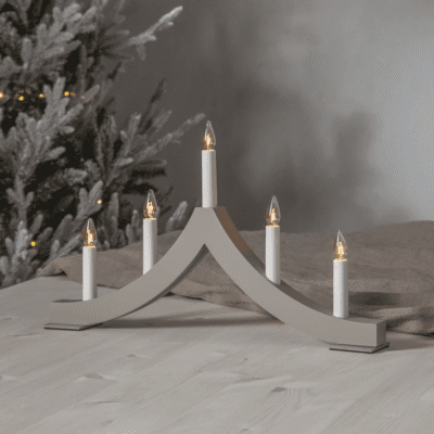 Beżowy świecznik świąteczny Clara