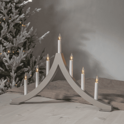 Beżowy świecznik Clara