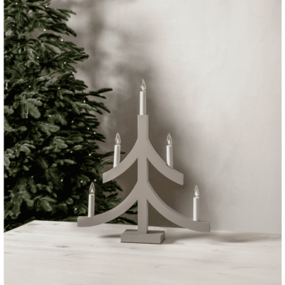 Clara Beżowy świecznik świąteczny w kształcie choinki