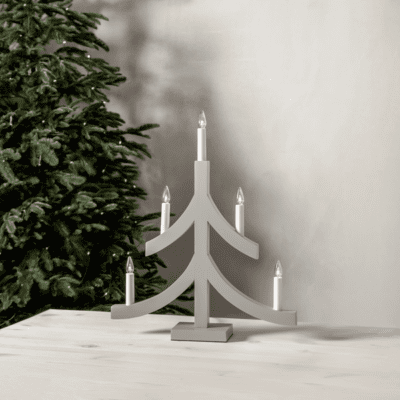 Szary świecznik Clara w nowoczesnym stylu