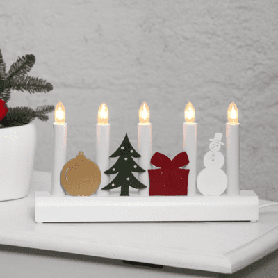 Dekoracyjny świecznik świąteczny z figurkami - OUTLET