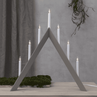 Beżowy świecznik świąteczny Flit