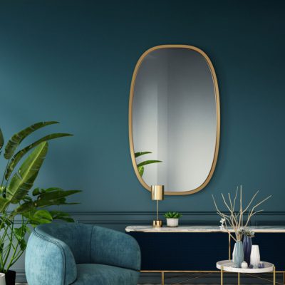 Lustro Dolio ze złotą cienką ramą