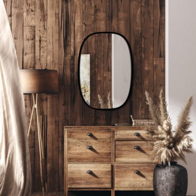 Nowoczesne lustro Dolio w czarnej ramie