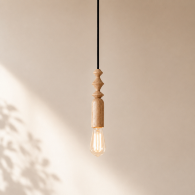 Mała lampa wisząca z drewna TAMMI - OUTLET
