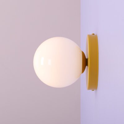 Musztardowy kinkiet ścienny Bram II S