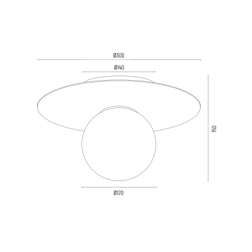 Złota lampa ścienna - kula Piava