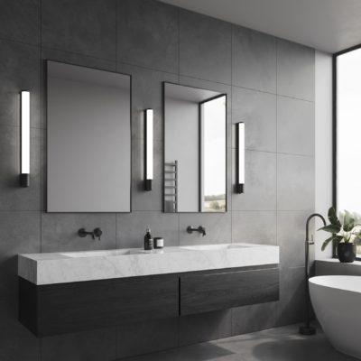 Czarny kinkiet ścienny Malaika do łazienki