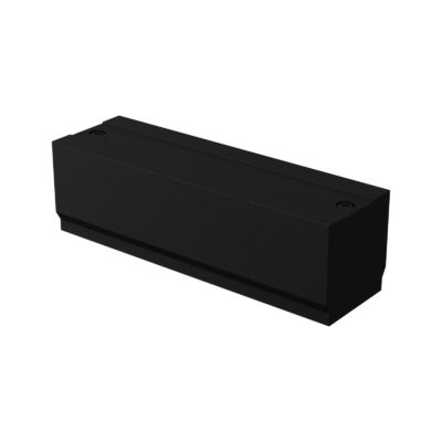 Czarny łącznik zasilający prosty