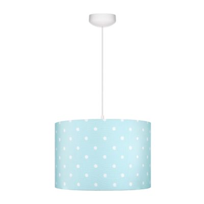 Dziecięca lampa wisząca Lovely Dots z niebieskim abażurem