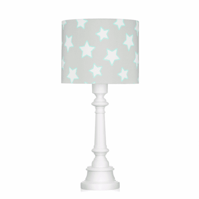 Szara lampka nocna Grey Stars do pokoju dziecka