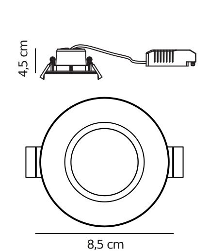 Nowoczesne oczko podtynkowe Tiaki w białym kolorze
