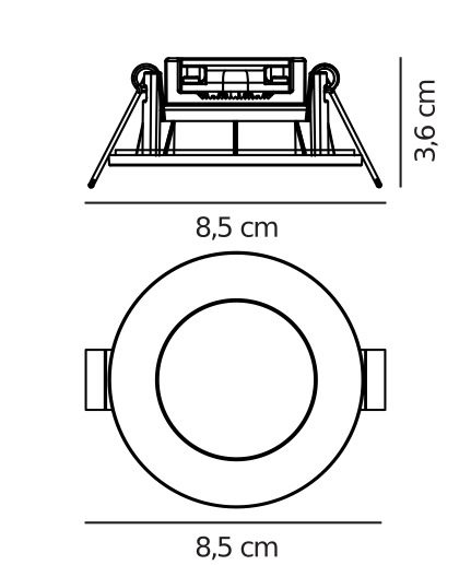 Nowoczesne oczko Leonis w czarnym kolorze
