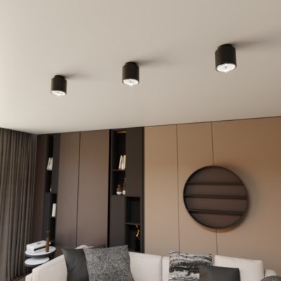 Czarny reflektor sufitowy Caramel w nowoczesnym stylu