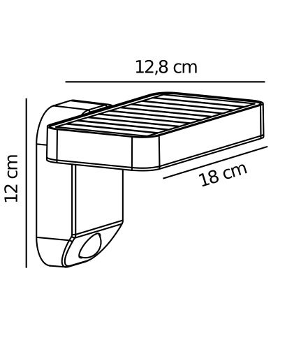 Nowoczesny kinkiet zewnętrzny Rica z czujnikiem ruchu