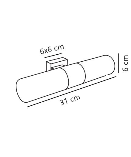 Kinkiet łazienkowy Tangens na srebrnym stelażu