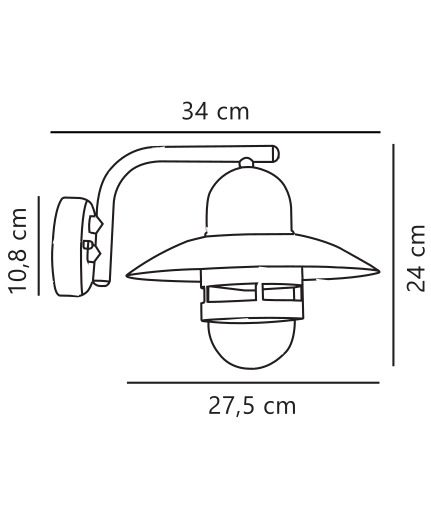 Miedziany kinkiet zewnętrzny Nibe w nowoczesnym stylu
