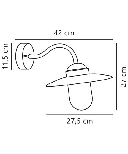 Brązowy kinkiet elewacyjny Luxemburg o prostym designie