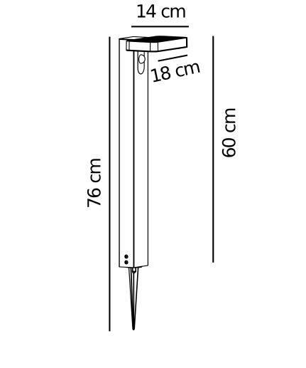 Czarna lampa solarna Rica o prostym designie