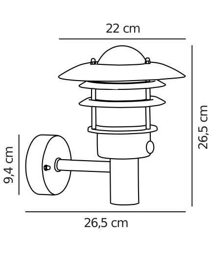 Srebrny kinkiet elewacyjny Lonstrup w nowoczesnym designie
