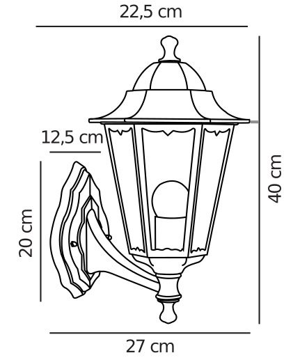 Czarny kinkiet elewacyjny Cardiff do ogrodu